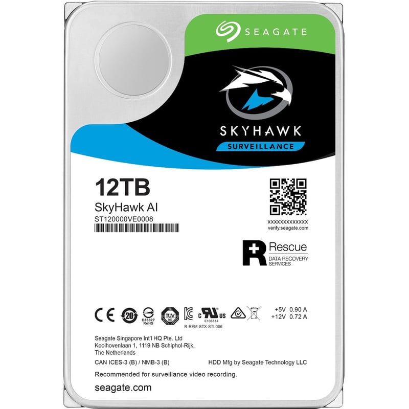 Seagate SkyHawk AI ST12000VE001 12 TB Hard Drive - 3.5" Internal - SATA (SATA/600) - Thumbnail 4