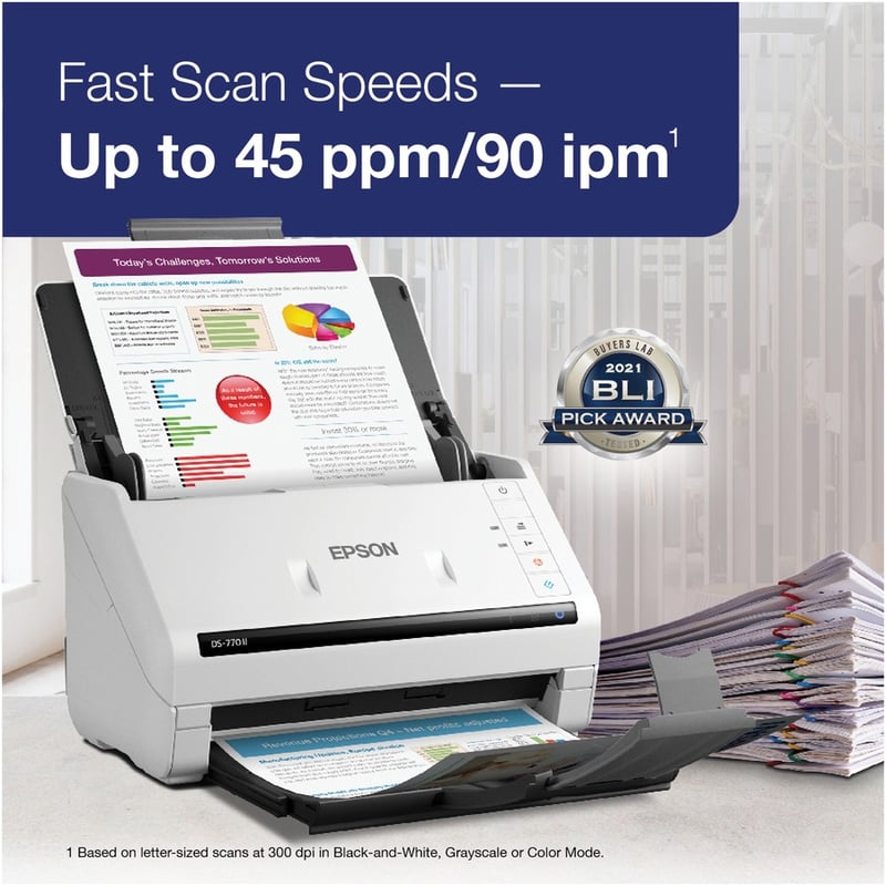 Epson DS-770 II Large Format Sheetfed Scanner - 600 dpi Optical - Thumbnail 2