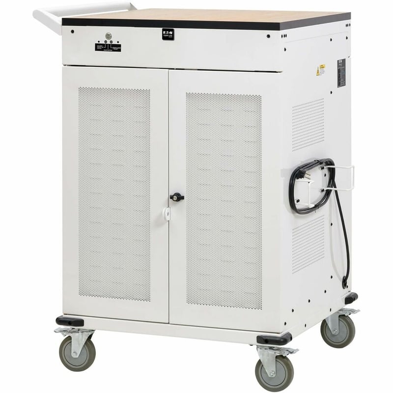 Eaton Tripp Lite Series Safe-IT 36-Device UV Mobile Charging Cart for Laptops and Chromebooks - 120V, NEMA 5-15P, 10 ft. (3.1 m) Cord, Antimicrobial, Wood-Grain Top, White - Thumbnail 5