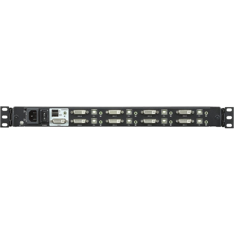 ATEN CL6708MW Single Rail 8-Port DVI FHD LCD KVM Switch with Standard Rack Mount Kit-TAA Compliant - Thumbnail 2