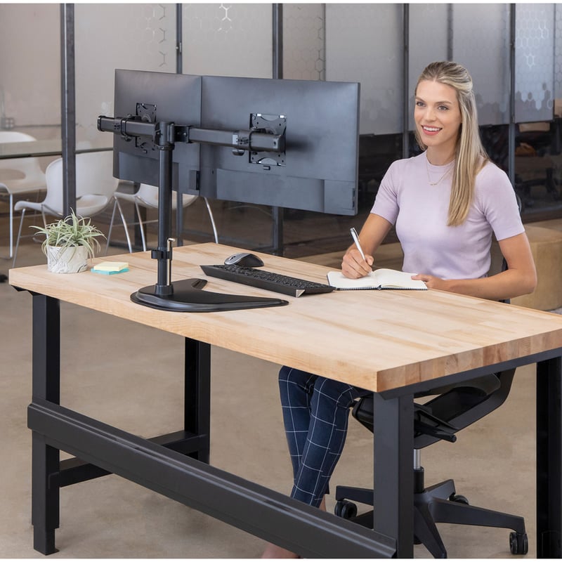Fellowes Professional Series Freestanding Dual Horizontal Monitor Arm - Thumbnail 3