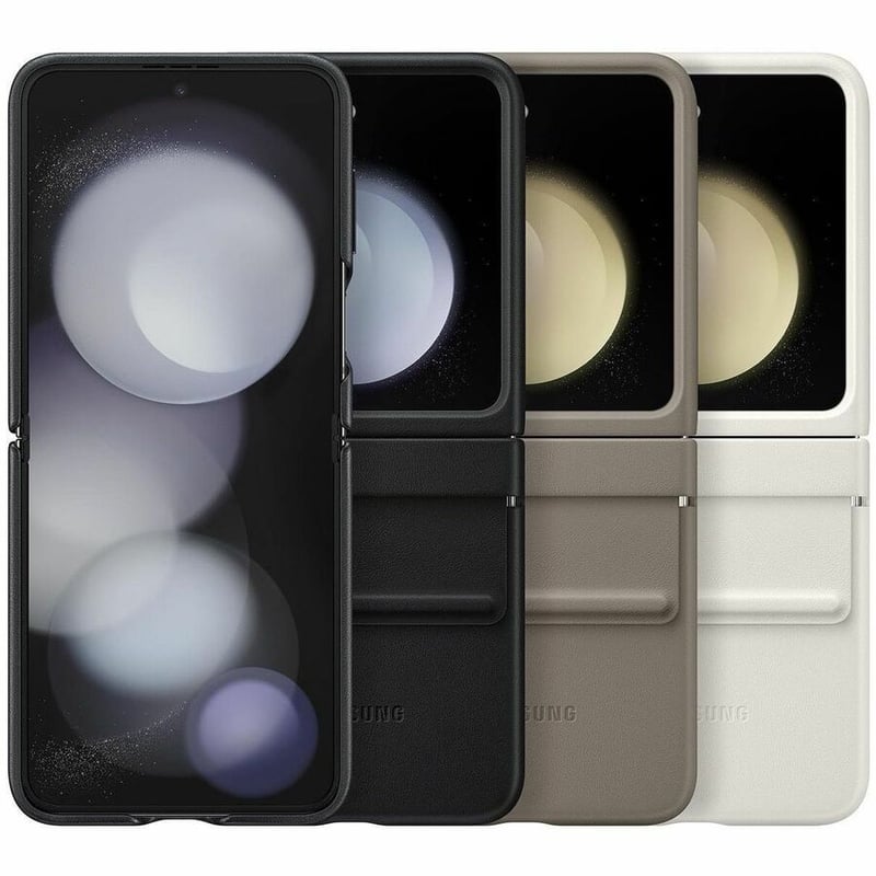 Samsung Galaxy Z Flip5 Flap Eco-Leather Case, Black - Thumbnail 4
