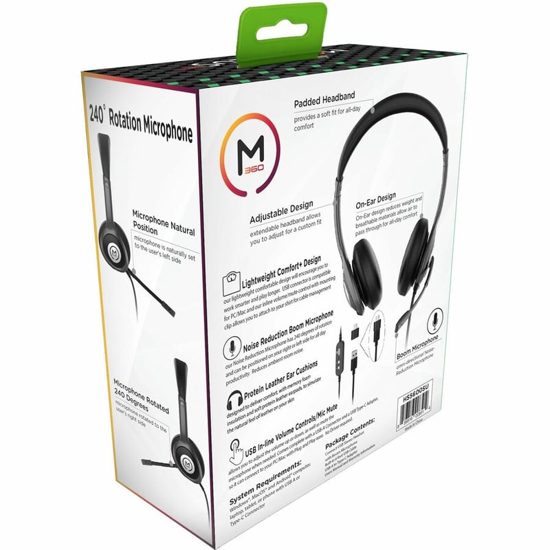 MORPHEUS 360 CONNECT USB STEREO HEADSET WITH BOOM MICROPHONE-NOISE REDUCTION MIC - Thumbnail 3
