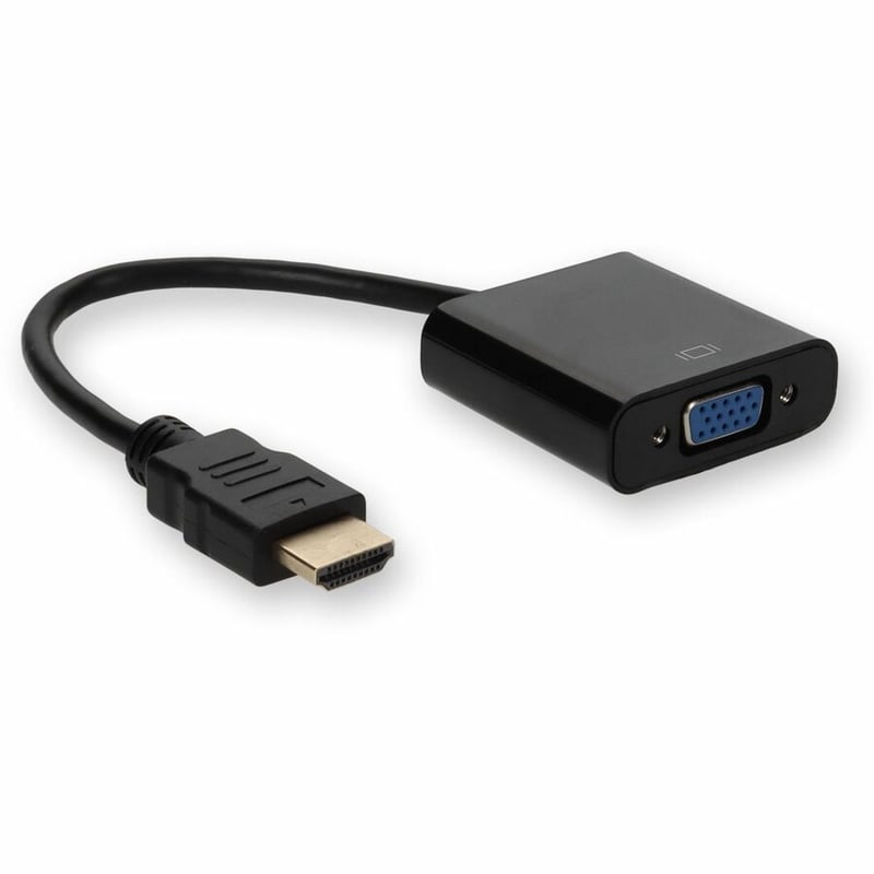 HDMI 1.3 Male to VGA Female Black Adapter Which Includes 3.5mm Audio and Micro USB Ports For Resolution Up to 1920x1200 (WUXGA)