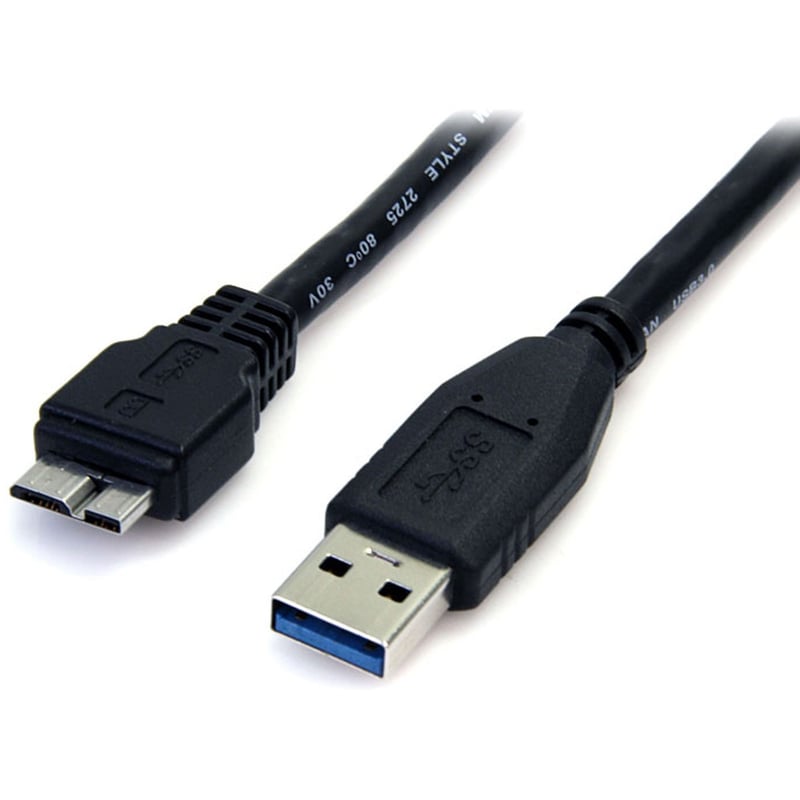 StarTech.com 0.5m (1.5ft) Black SuperSpeed USB 3.0 (5Gbps) Cable A to Micro B - M/M - Thumbnail 1