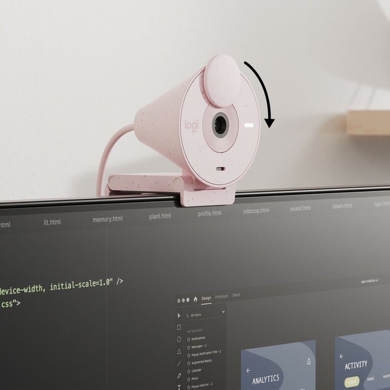 Logitech BRIO 300 Webcam - 2 Megapixel - 30 fps - Rose - USB Type C - Retail - Thumbnail 5