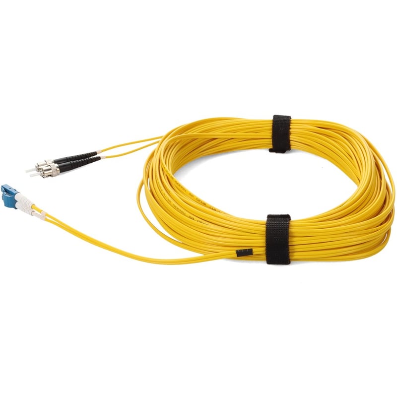 AddOn 37m ST to LC Yellow OS2 Duplex OFNR (Riser-Rated) SMF Fiber Patch Cable - Thumbnail 2