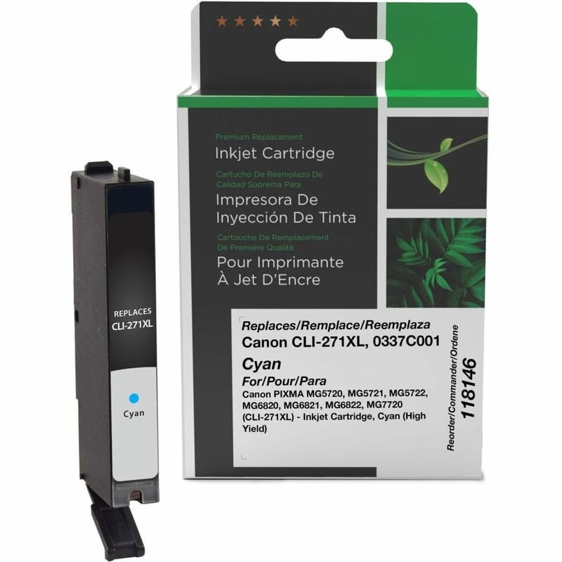 Clover Imaging Remanufactured High Yield Cyan Ink Cartridge for Canon CLI-271XL (0337C001) - Thumbnail 1
