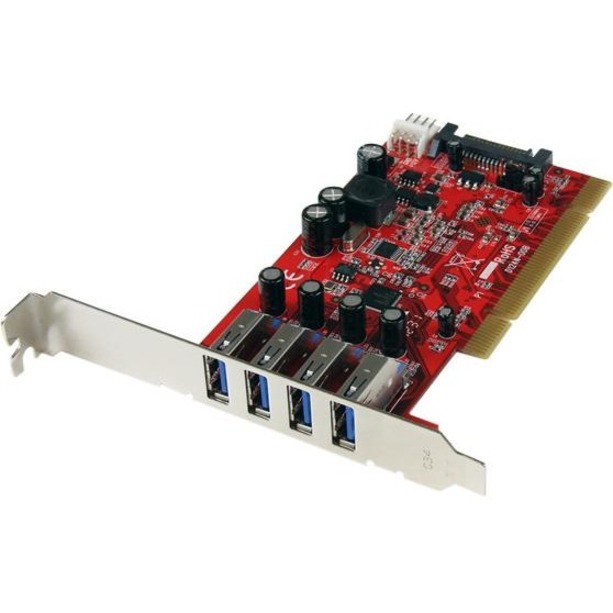 StarTech.com 4 Port PCI SuperSpeed USB 3.0 Adapter Card with SATA/SP4 Power - 5Gbps - Thumbnail 2