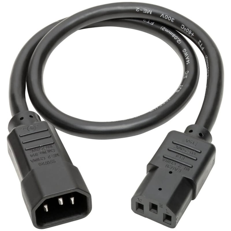 Eaton Tripp Lite Series Heavy-Duty PDU Power Cord, C13 to C14 - 15A, 250V, 14 AWG, 1.5 ft. (0.45 m), Black - Thumbnail 2