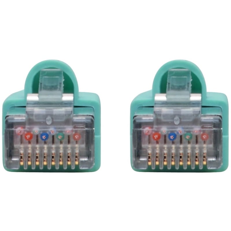 Eaton Tripp Lite Series Cat6a 10G Snagless Shielded STP Ethernet Cable (RJ45 M/M), PoE, Aqua, 2 ft. (0.61 m) - Thumbnail 3