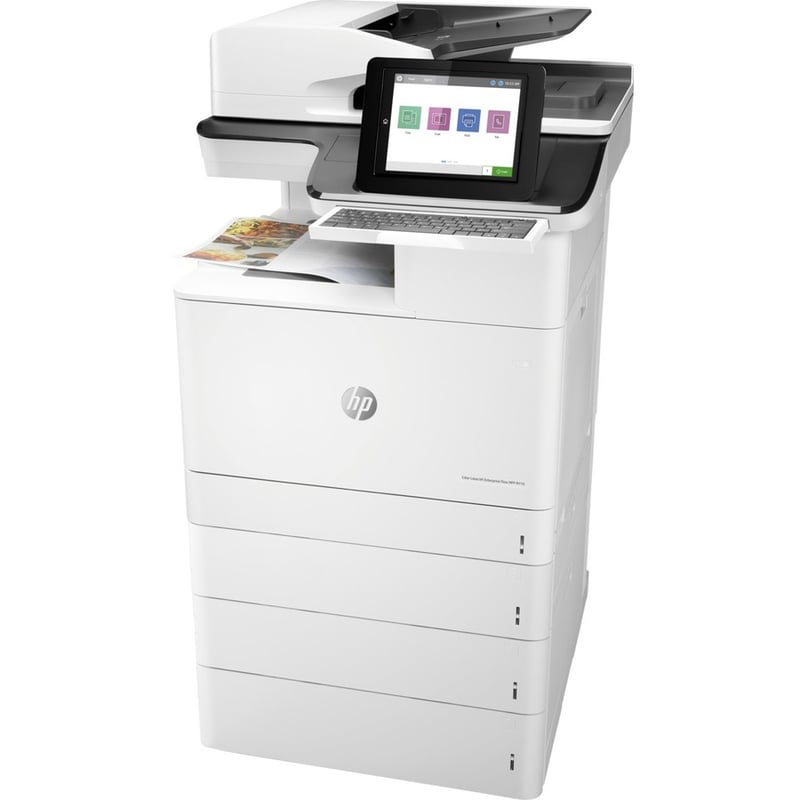 HP LaserJet Enterprise M776 M776z Laser Multifunction Printer-Color-Copier/Fax/Scanner-46 ppm Mono/46 ppm Color Print-1200x1200 dpi Print-Automatic Duplex Print-200000 Pages-2300 sheets Input-Color Flatbed Scanner-600 dpi Optical - Thumbnail 3