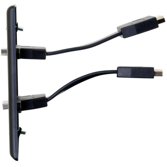 C2G Single Gang Wall Plate with Dual HDMI Pigtails Black - Thumbnail 3