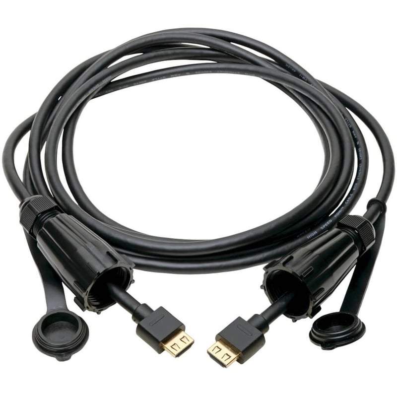 Eaton Tripp Lite Series High-Speed HDMI Cable (M/M) - 4K 60 Hz, HDR, Industrial, IP68, Hooded Connectors, Black, 12 ft. - Thumbnail 2