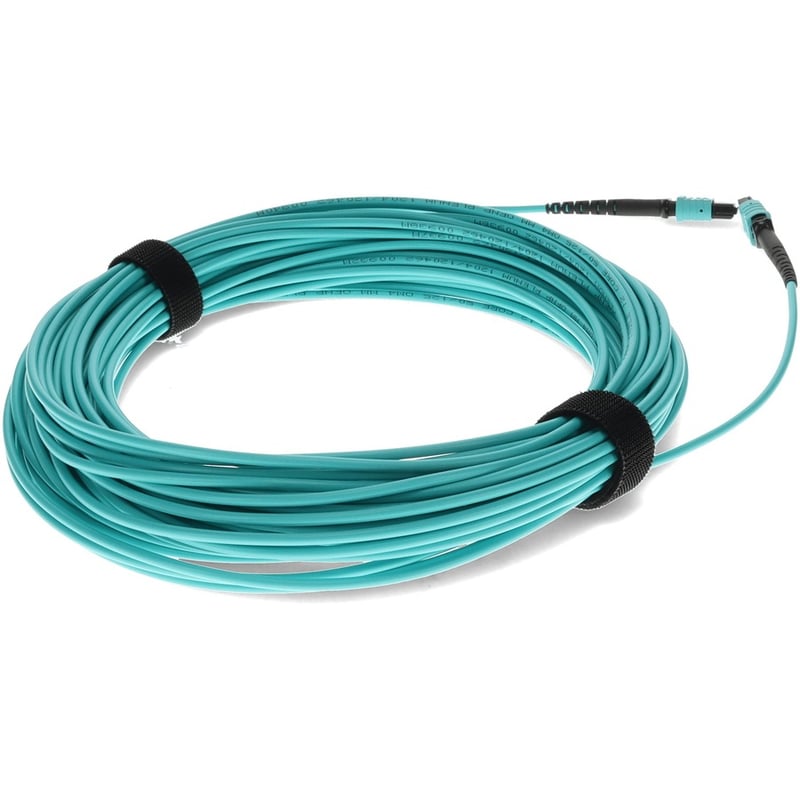 AddOn 15m MPO/UPC to MPO/UPC Aqua OM4 OFNP (Plenum-Rated) 12-Strand Fiber Patch Cable - Thumbnail 5