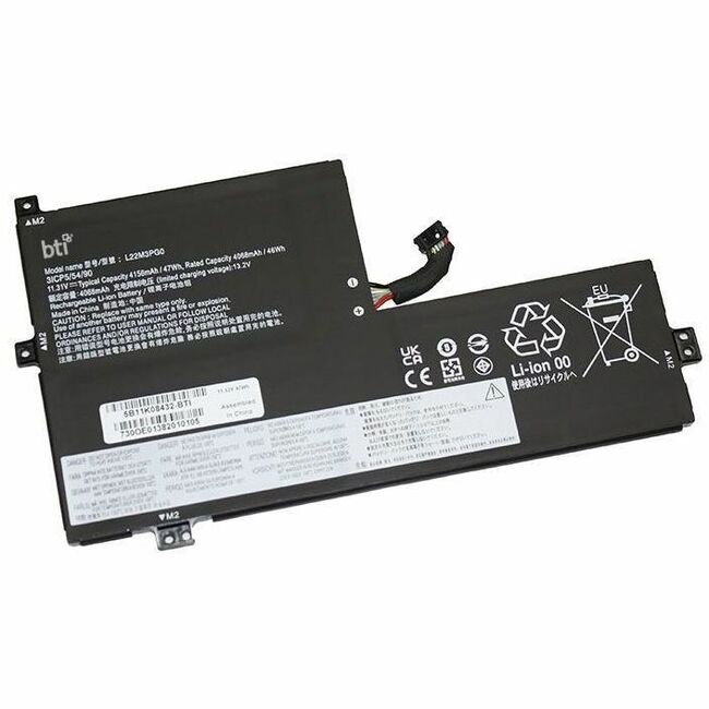 BTI 5B11K08432-BTI 11.52V 47WHR LI-ION BATTERY 5B11K08432, L22M3PG0, SB11K08429, 5B11K08430, L22D3PG0, SB11K08436, 5B11K08435, L22X3PG0, 5B11K08427, L22B3PG0, SB11K08431, 5B11K08428, CHROMEBOOK 100E GEN 4 , 100E GEN 4 82W0, 100E GEN 4 82W1, 100E GEN 4 4