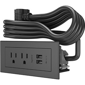 Legrand Furniture Power 2-Outlet with USB-A Unit -10' Cord- Black - Thumbnail 1