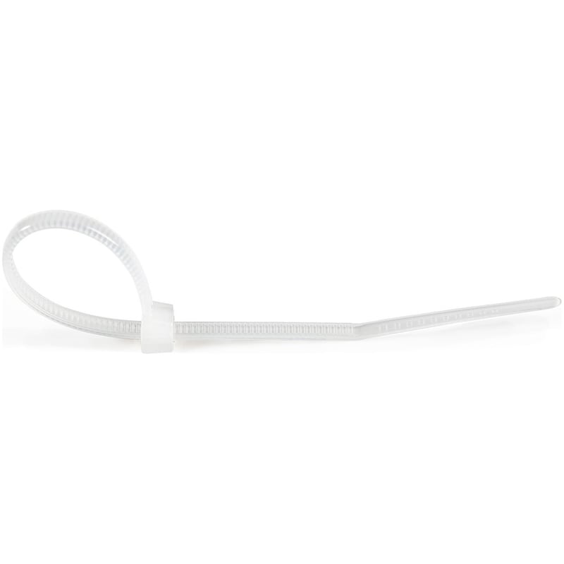 StarTech.com 4"(10cm) Cable Ties, 7/8"(22mm) Dia, 18lb(8kg) Tensile Strength, Nylon Self Locking Zip Ties, UL Listed, 100 Pack, White - Thumbnail 3
