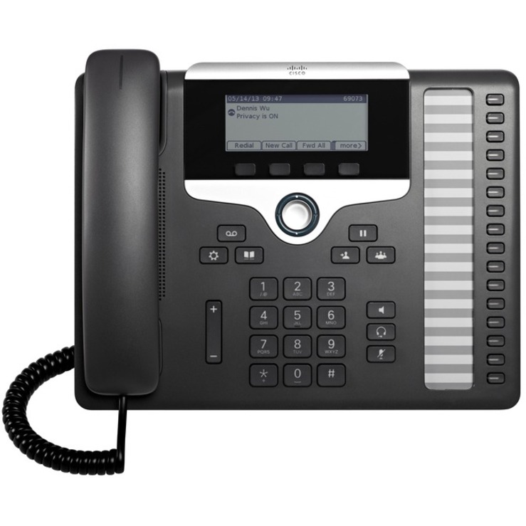 Cisco 7861 IP Phone - Refurbished - Corded - Wall Mountable, Desktop - Charcoal - Thumbnail 3