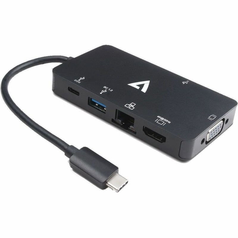 V7 V7UC-U3CRJ45HDVG-BLK Docking Station - Thumbnail 2