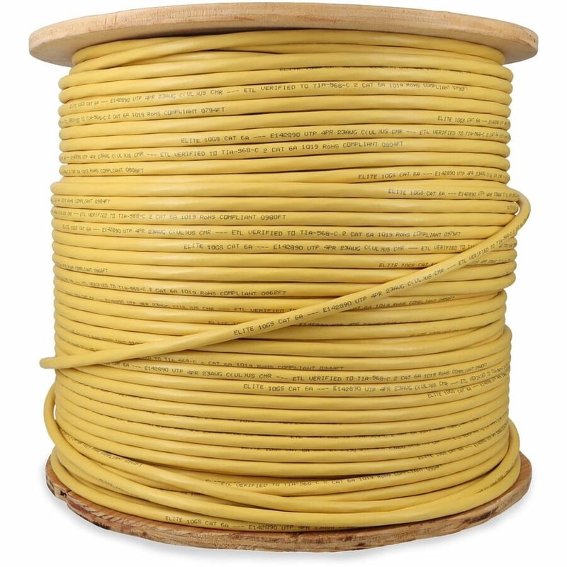 AddOn 1000ft Non-Terminated Yellow CAT 6A PVC Bulk Cable - Thumbnail 5