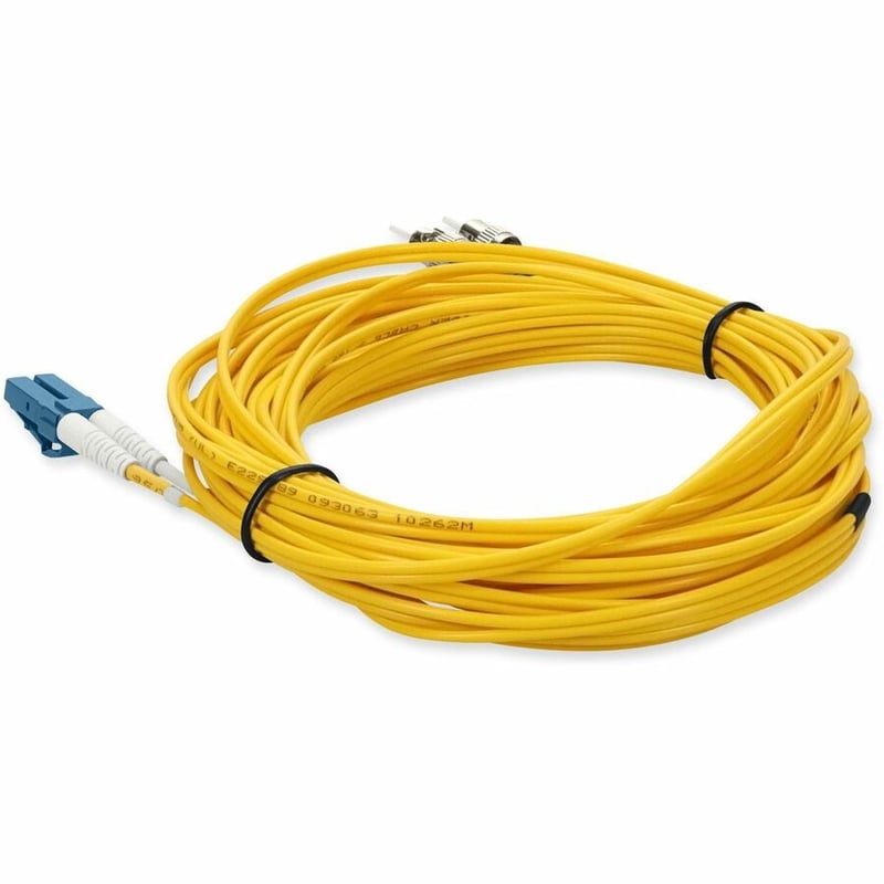AddOn 6m ST to LC Yellow OS2 Duplex OFNR (Riser-Rated) TAA SMF Fiber Patch Cable - Thumbnail 3