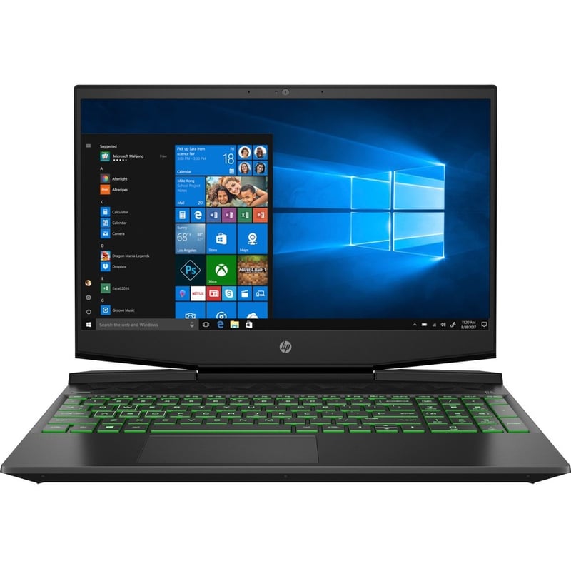 HP Pavilion Gaming 15-dk0000 15-dk0030nr 15.6" Gaming Notebook - Intel Core i7 9th Gen i7-9750H - 8 GB - 256 GB SSD - Shadow Black, Green Chrome