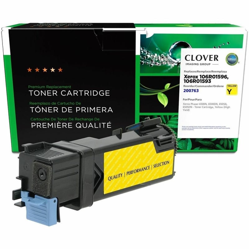 Clover Imaging Remanufactured High Yield Yellow Toner Cartridge for Xerox 106R01596/106R01593 - Thumbnail 1
