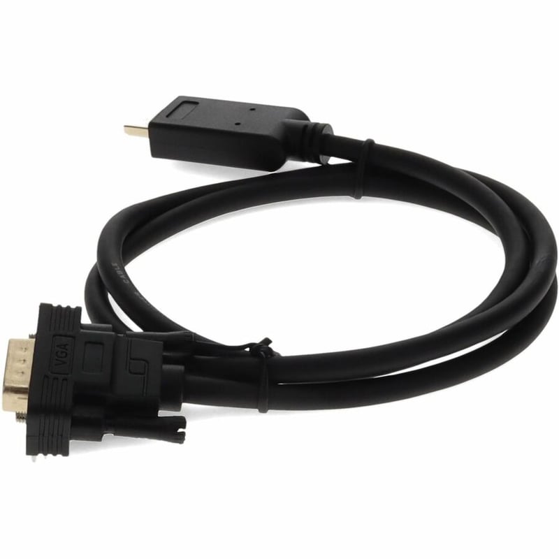 AddOn 3ft HDMI 1.3 Male to VGA Male Black Cable For Resolution Up to 1920x1200 (WUXGA) - Thumbnail 2