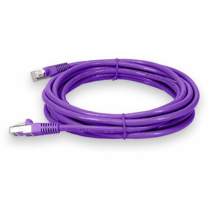 AddOn 50ft Violet CAT 6 Shielded PVC Ethernet Cable Snagless Easy Clear Boot RJ-45 M/M - Thumbnail 2