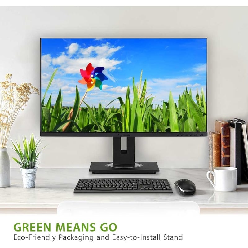 ViewSonic VG2755-2K 27 Inch IPS 1440p Monitor with USB C 3.1, HDMI, DisplayPort and 40 Degree Tilt Ergonomics for Home and Office