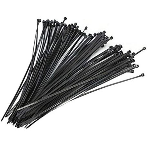 4XEM 100 Pack 10" Reusable Cable Ties - Black Medium Nylon/Plastic Zip Tie - Thumbnail 2