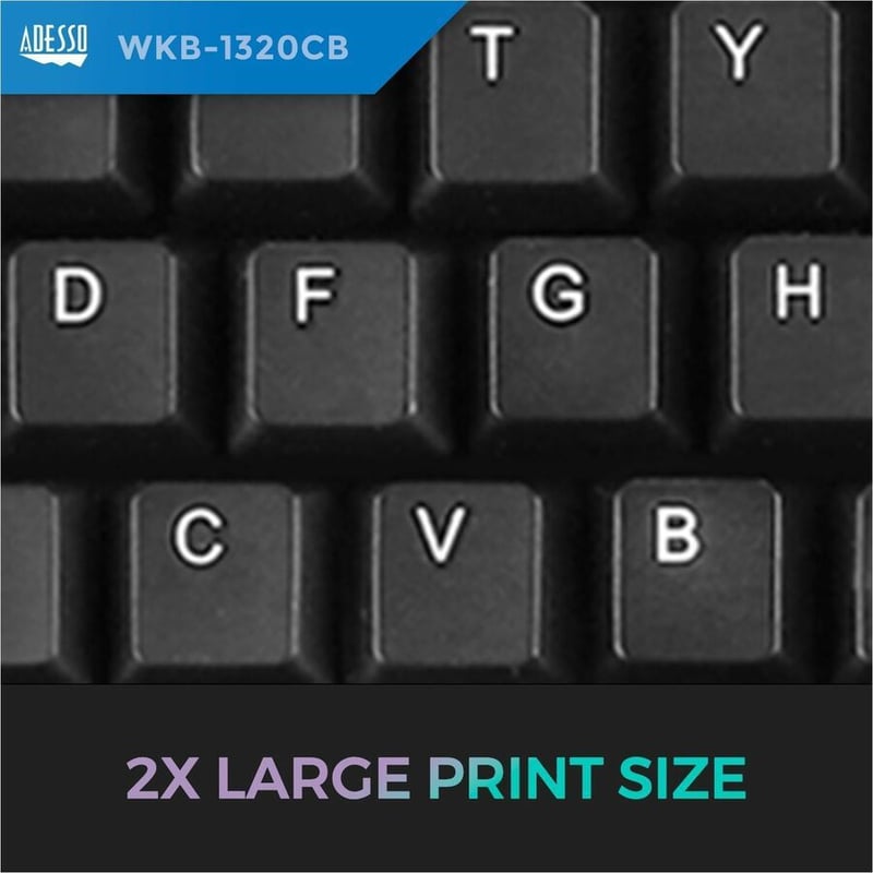 Adesso Antimicrobial Wireless Desktop Keyboard and Mouse - Thumbnail 2