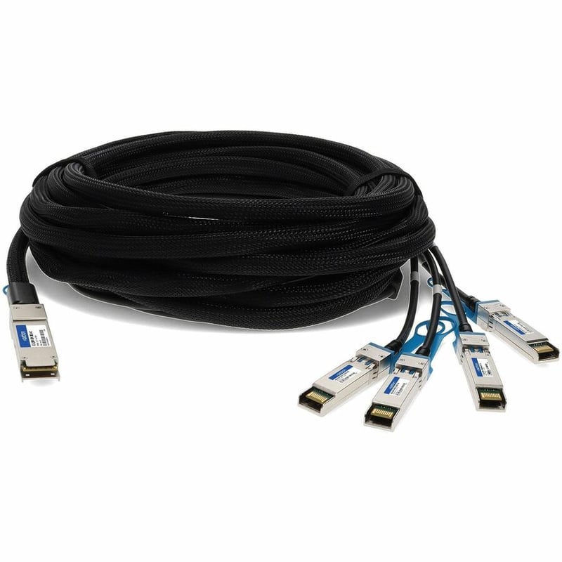 Brocade (Formerly) 40G-QSFP-4SFP-C-0501 Compatible TAA Compliant 40GBase-CU QSFP+ to 4xSFP+ Direct Attach Cable (Active Twinax, 5m)