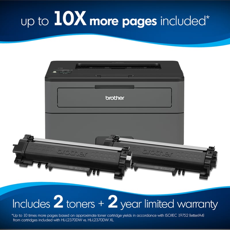 Brother HL HL-L2370DWXL Desktop Laser Printer - Monochrome - Thumbnail 2
