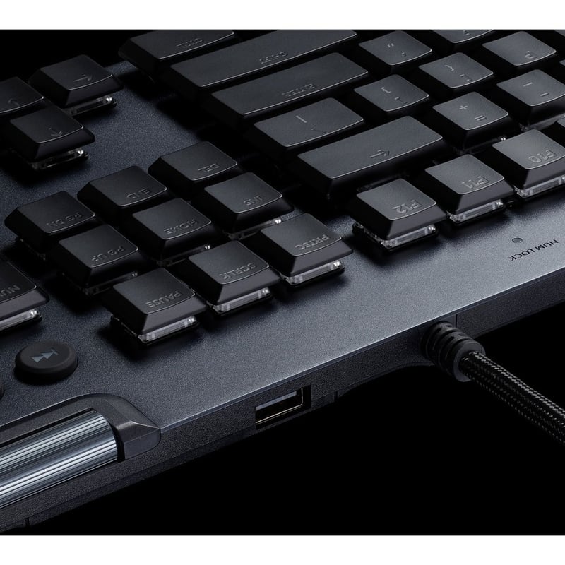 Logitech G815 LIGHTSYNC RGB Mechanical Gaming Keyboard with Low Profile GL Linear key switch, 5 programmable G-keys,USB Passthrough, dedicated media control - Thumbnail 4