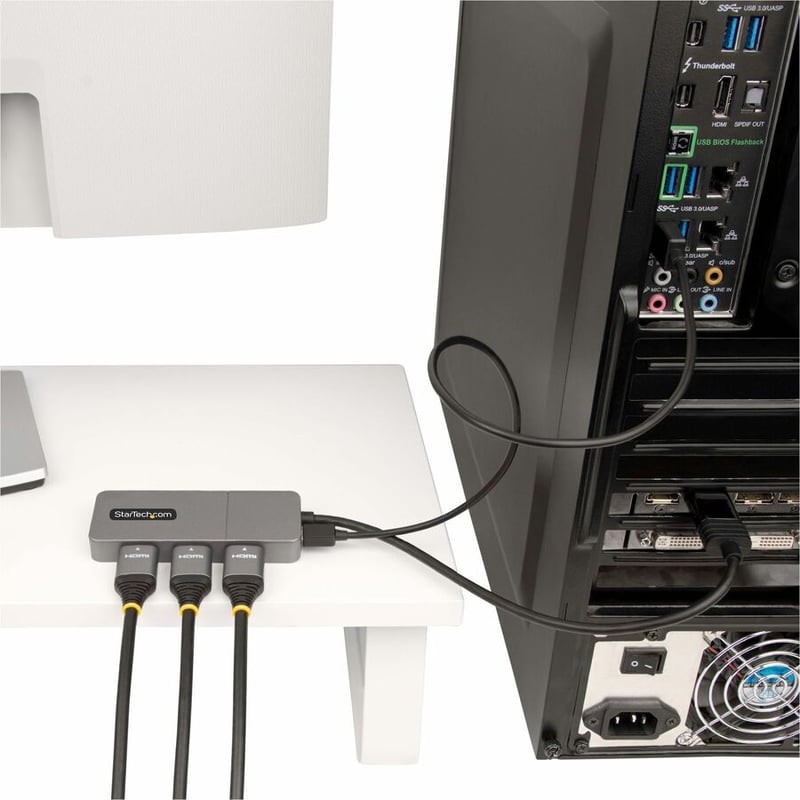 StarTech.com 3-Port MST Hub, DisplayPort to Triple 4K 60Hz HDMI, DP 1.4 Multi-Monitor Adapter, Windows Only - Thumbnail 2