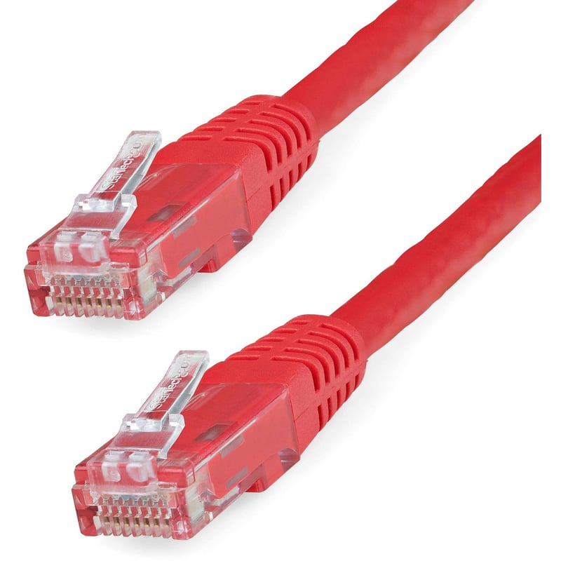 StarTech.com 10ft CAT6 Ethernet Cable - Red Molded Gigabit - 100W PoE UTP 650MHz - Category 6 Patch Cord UL Certified Wiring/TIA - Thumbnail 1