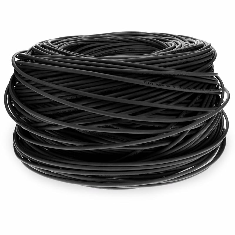 AddOn 1000ft Non-Terminated Black CAT 6 Shielded Plenum-Rated Bulk Cable - Thumbnail 4
