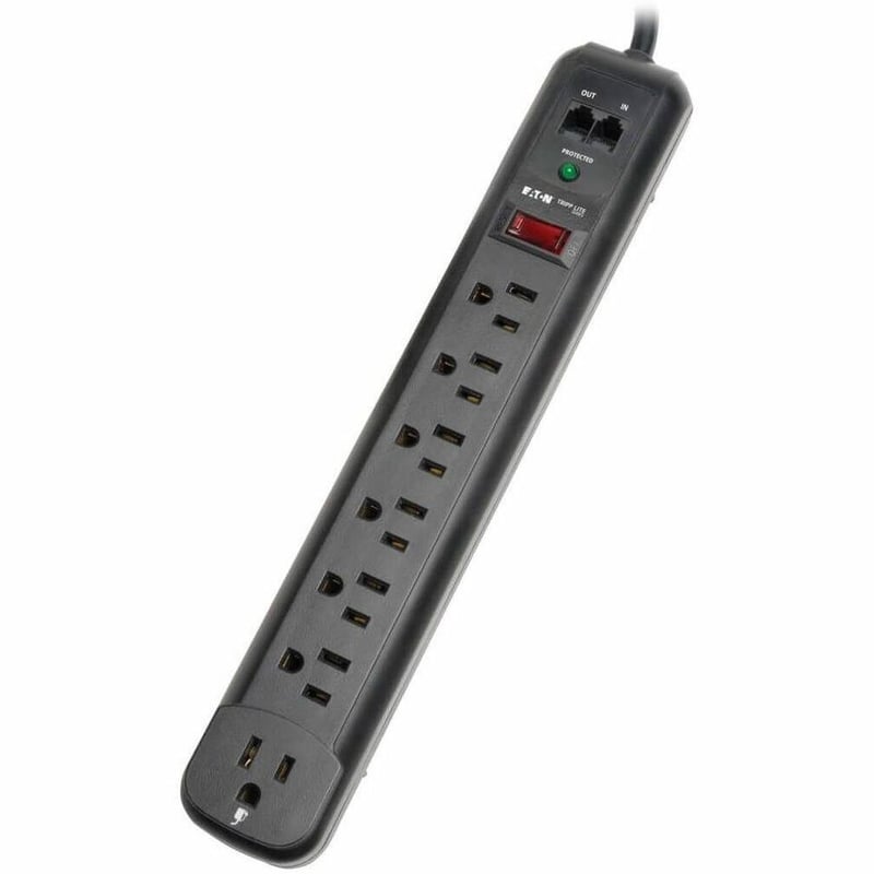 Tripp Lite by Eaton Protect It! 7-Outlet Surge Protector 6 ft. (1.83 m) Cord 1080 Joules Modem/Fax Protection Black Housing - Thumbnail 3