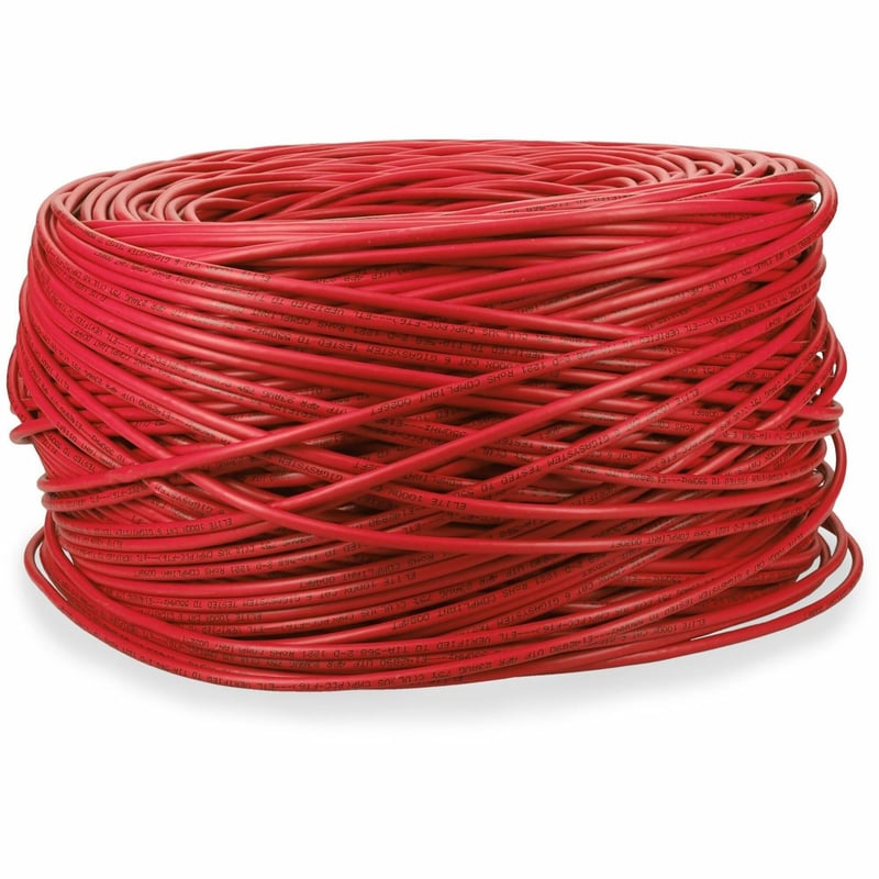 AddOn 1000ft Non-Terminated Red CAT 6 Plenum-Rated Bulk Cable - Thumbnail 1