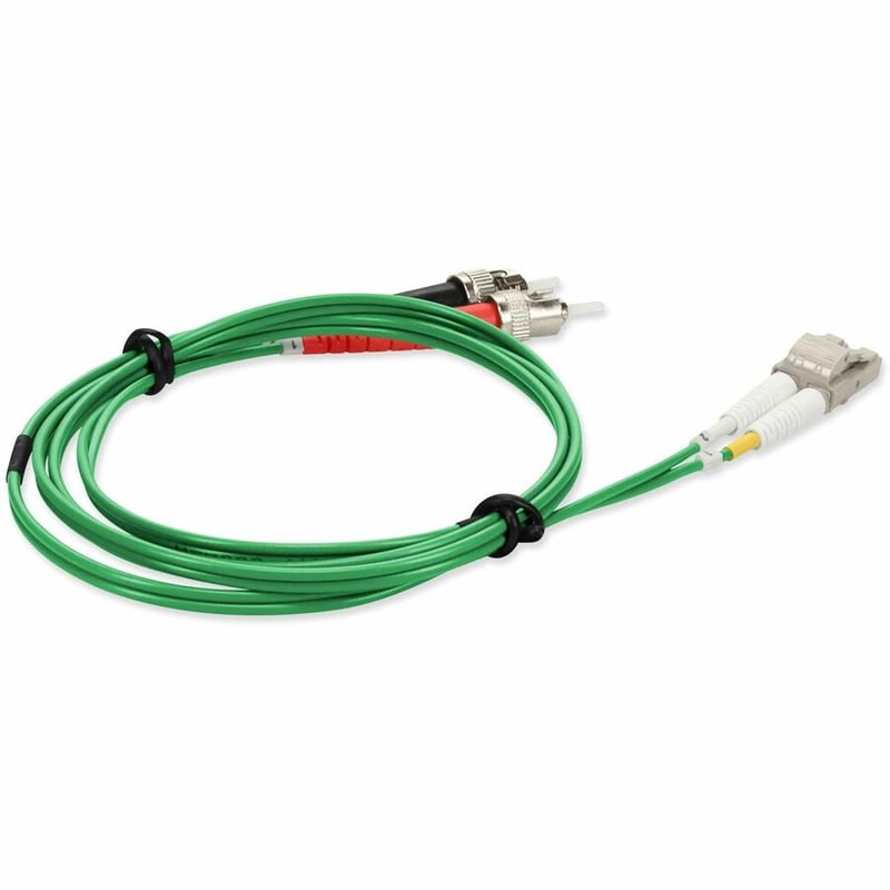 AddOn 2m ST to LC Green OM4 Duplex OFNR (Riser-Rated) TAA Fiber Patch Cable - Thumbnail 5