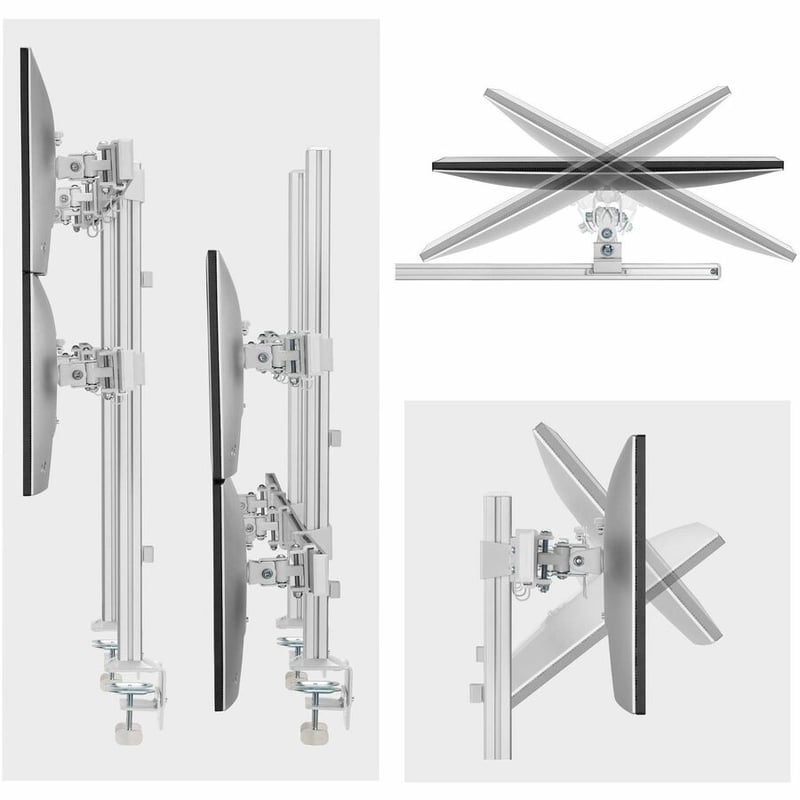 SIX-MONITOR DESK MOUNT CROSSBAR MAX 32IN SCREENS/17.6LB EACH/VESA - Thumbnail 5