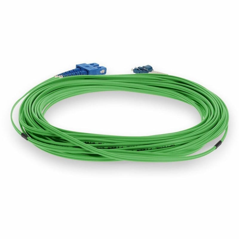 AddOn 30m SC to LC Green OS2 Duplex OFNR (Riser-Rated) SMF Fiber Patch Cable - Thumbnail 4