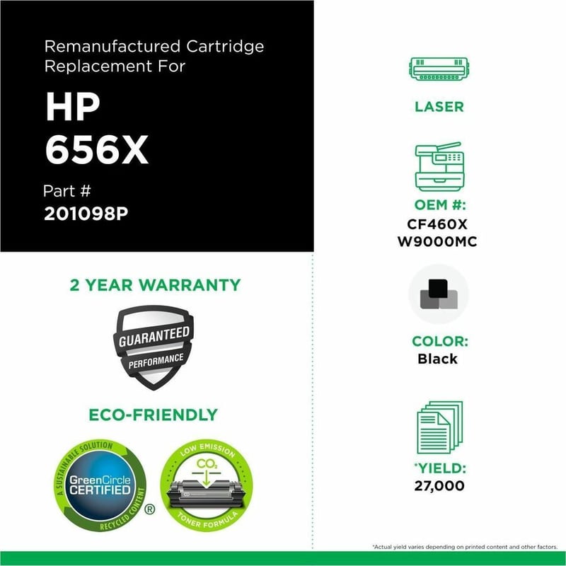 Clover Imaging Remanufactured High Yield Black Toner Cartridge for HP 656X (CF460X/W9000MC) - Thumbnail 3