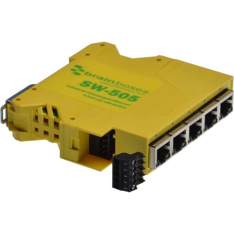 Brainboxes Industrial Compact Ethernet 5 Port Switch DIN Rail Mountable - Thumbnail 5
