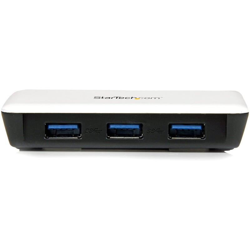 StarTech.com USB 3.0 to Gigabit Ethernet NIC Network Adapter with 3 Port Hub - White - Thumbnail 2