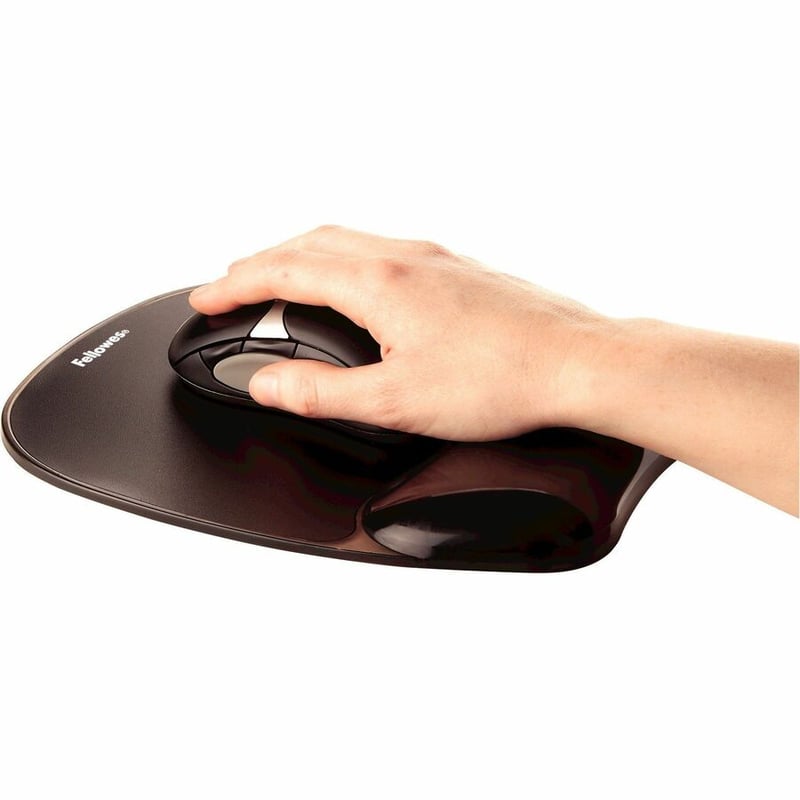 Fellowes Crystals Gel Mousepad Wrist Support Black - Thumbnail 3