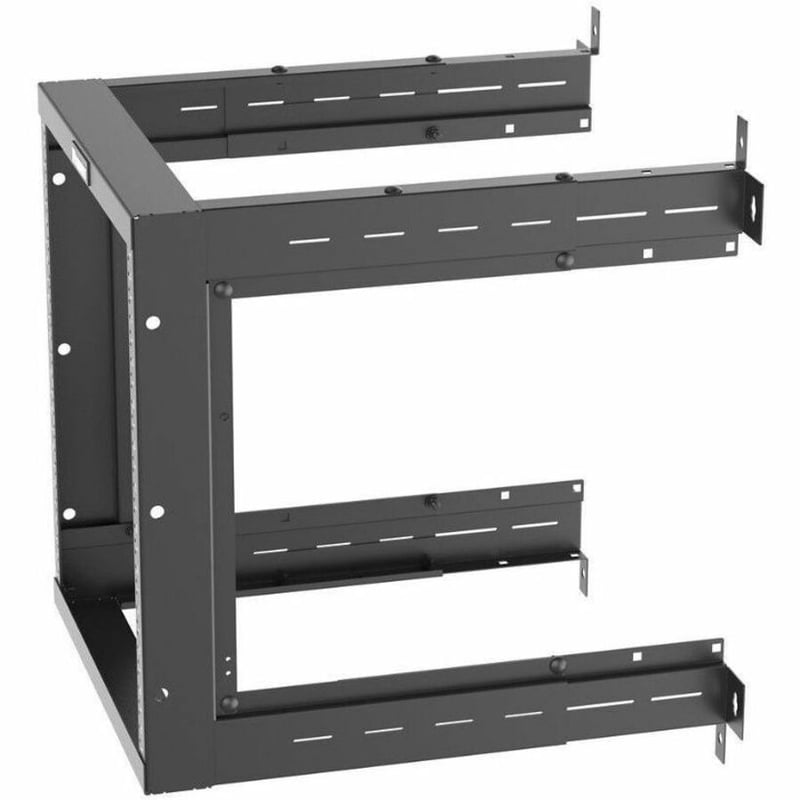 PanZone Adjustable Depth Wall Mount Rack, 12RU, Black - Thumbnail 3
