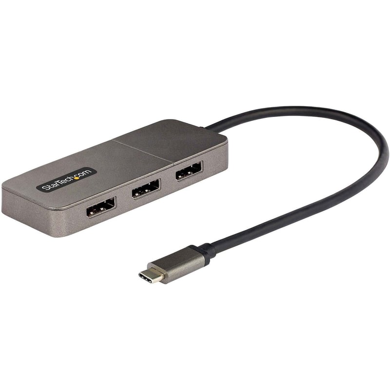 StarTech.com 3-Port USB-C Multi-Monitor Adapter, Type-C to 3x DisplayPort MST Hub, Triple 4K60Hz DP Display Extender / Splitter, Windows - Thumbnail 1